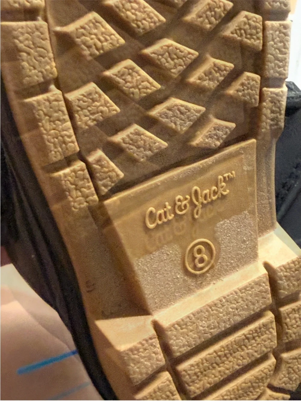 Cat & Jack Black Kids Winter Boots with Faux Fur size 8